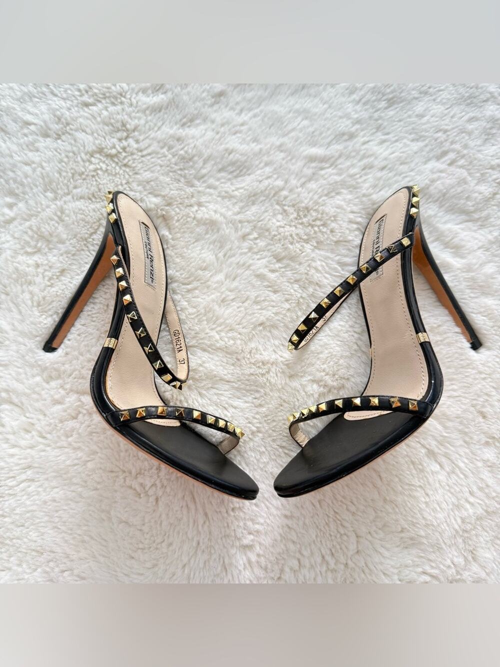 NEW!!! Gianni Renzi women high heels leather mules size 37 EU